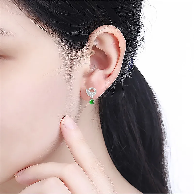 Jade Is Boundless Ice Type Jadeite Stud Earrings Women's-3