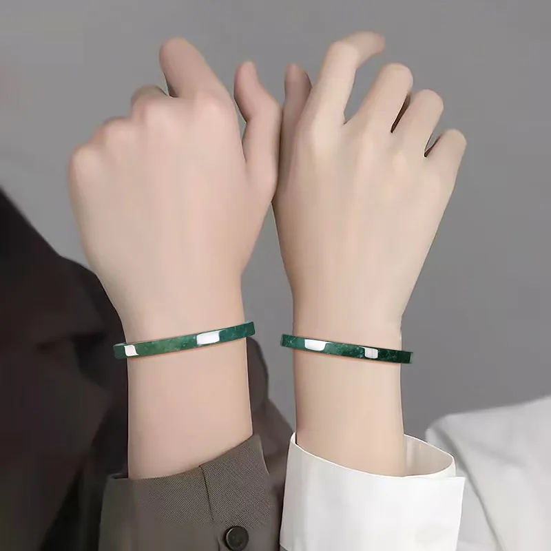Jade Is Boundless Glutinous Jade Jadeite Bangles Women's-4