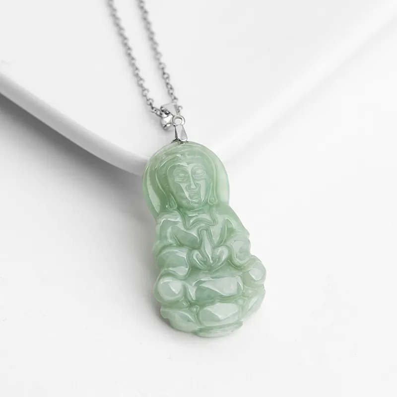 Jade Is Boundless Bean Type Jadeite Necklaces Unisex-3