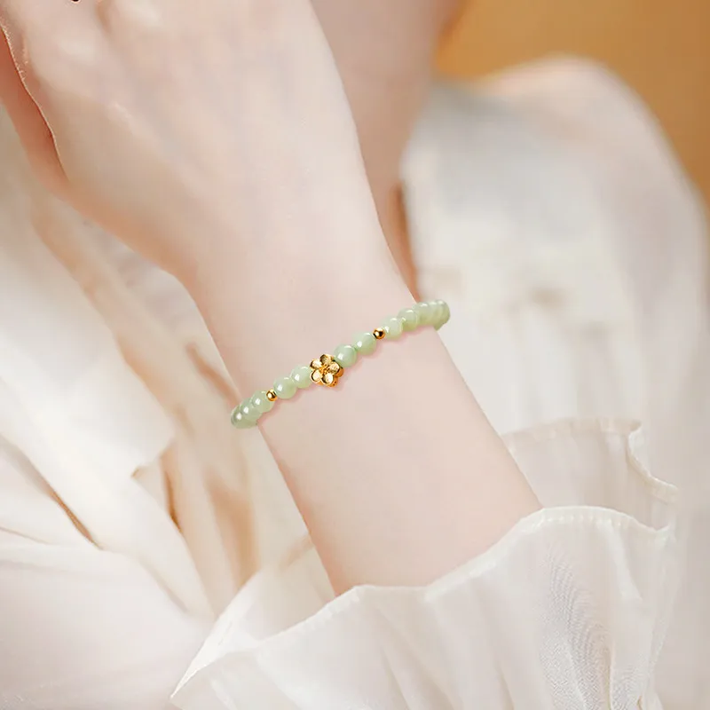 Jade Is Boundless Hetian Jade Bracelets Pale Greenish White Jade Women's-4