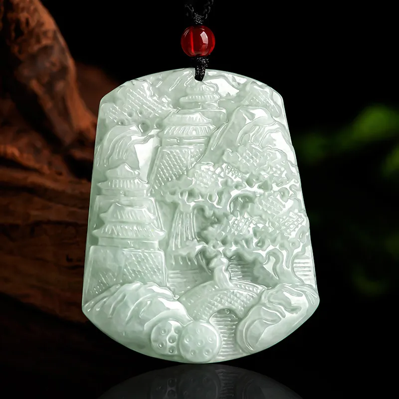 Jade Is Boundless Bean Type Jadeite Necklaces Unisex-2