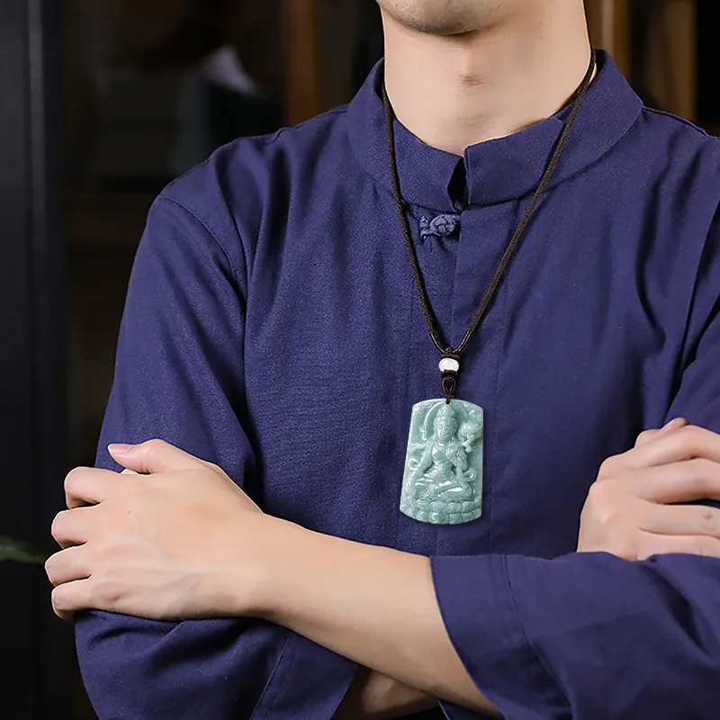 Jade Is Boundless Bean Type Jadeite Necklaces Unisex-4