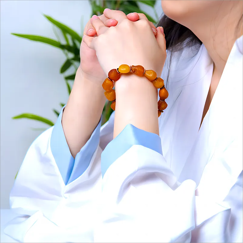 Fan Lan Amber Beeswax Fine Jade Bracelets Unisex-2