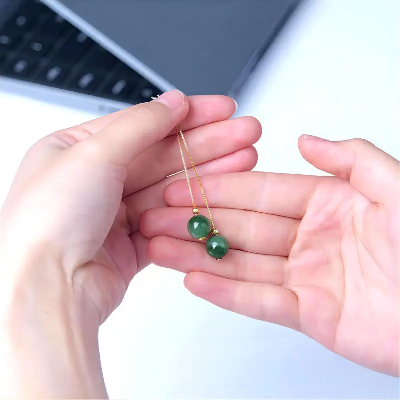 Fan Lan Hetian Jade Earrings Women's Jasper-1