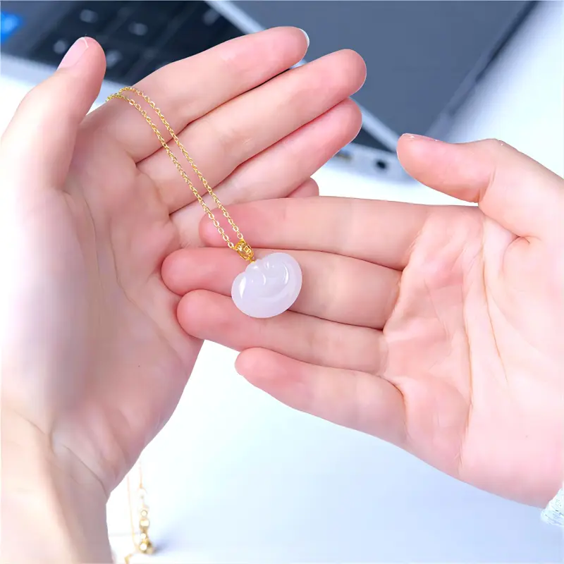 Fan Lan Hetian Jade Pendants Unisex White Jade-3
