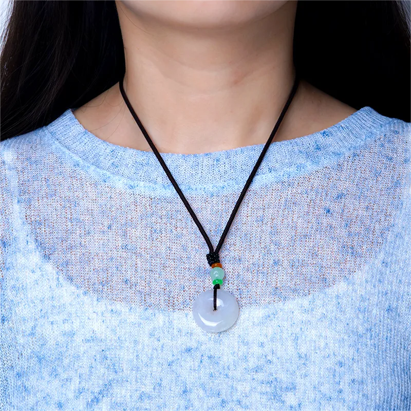 Fan Lan Bean Type Jadeite Pendants Unisex-2