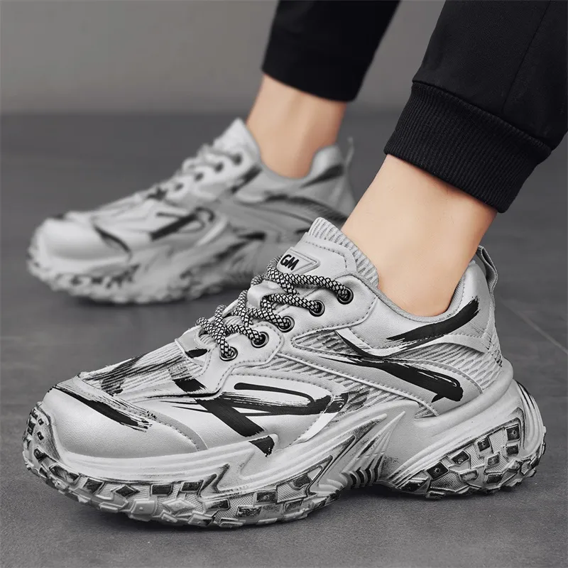M.M Party Anti Slip Wear Resistant Low Top Chunky Sneakers Men-35