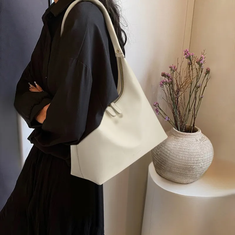 JOSINY Synthetic Leather Shoulder Bag Regular Women's Ivory White/Black-4