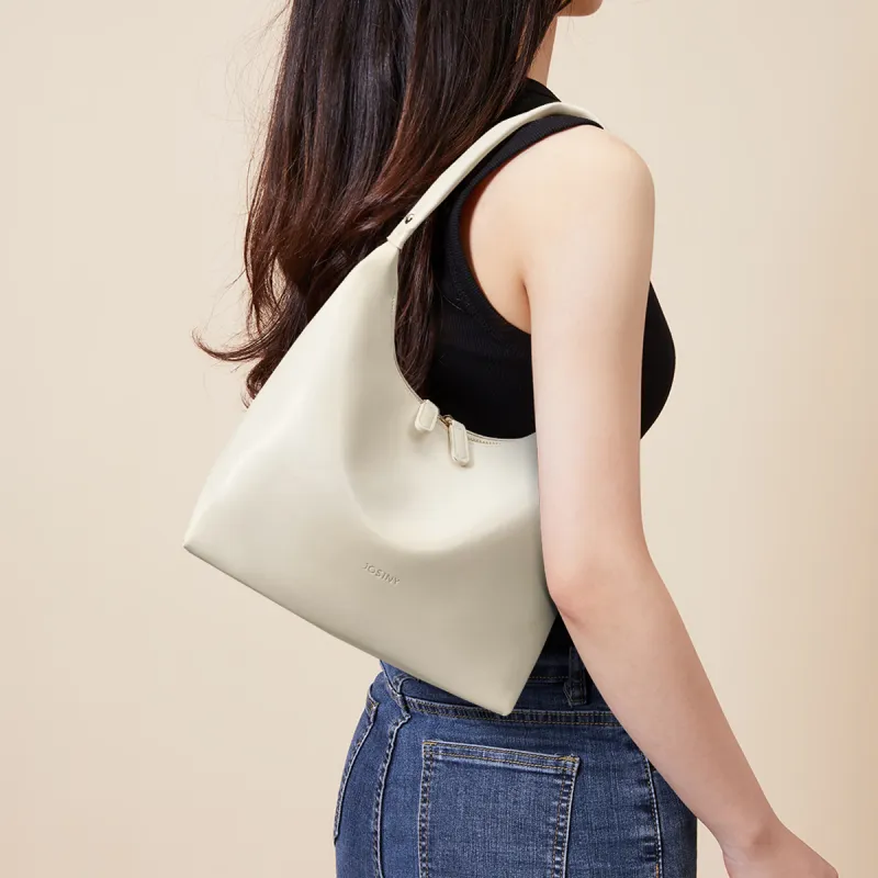 JOSINY Synthetic Leather Shoulder Bag Regular Women's Ivory White/Black-6