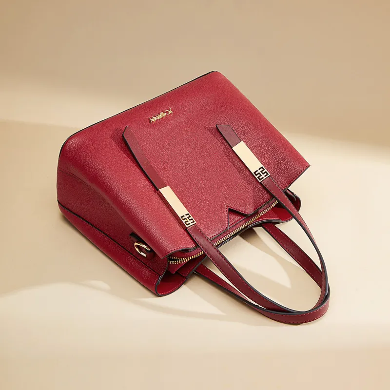 JOSINY PU Handbag Women's Good Luck Red/Vintage Black-5