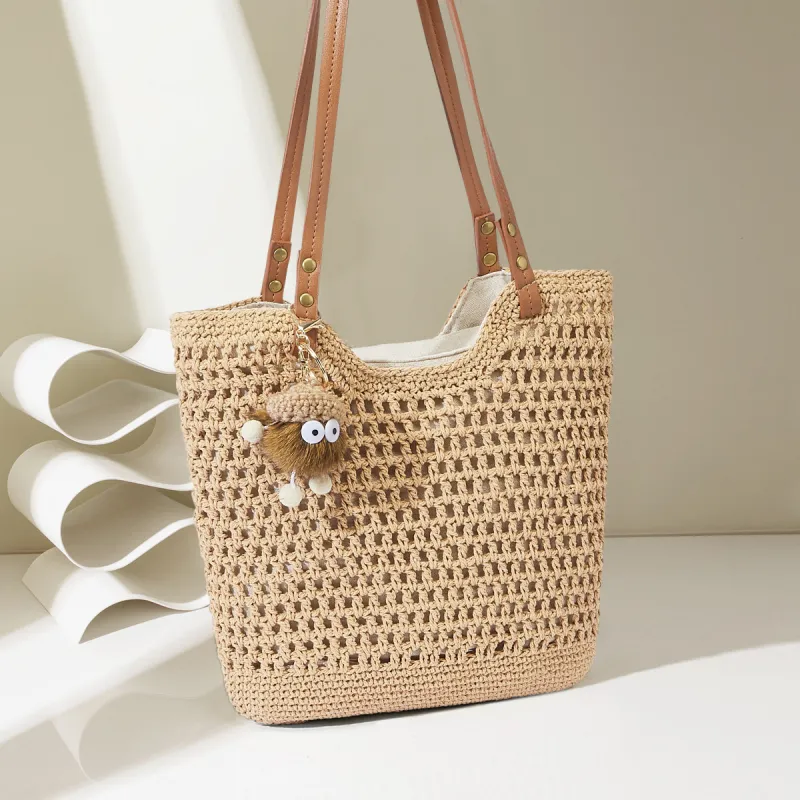 JOSINY Fabric Tote Bag, Shoulder Bag Women's Ecru/Coffee-10