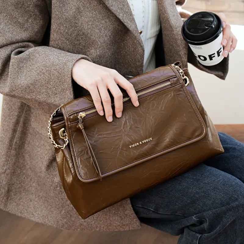 JOSINY PU Crossbody Bag, Shoulder Bag Women's Coffee-7