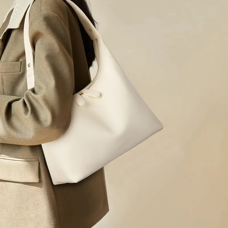 JOSINY Synthetic Leather Shoulder Bag Regular Women's Ivory White/Black-5