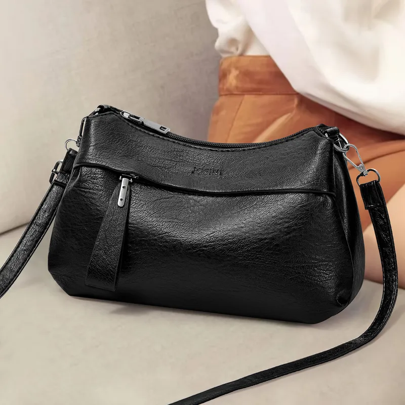 JOSINY Synthetic Leather Shoulder Bag Women's Knight Black/Misty Brown-7