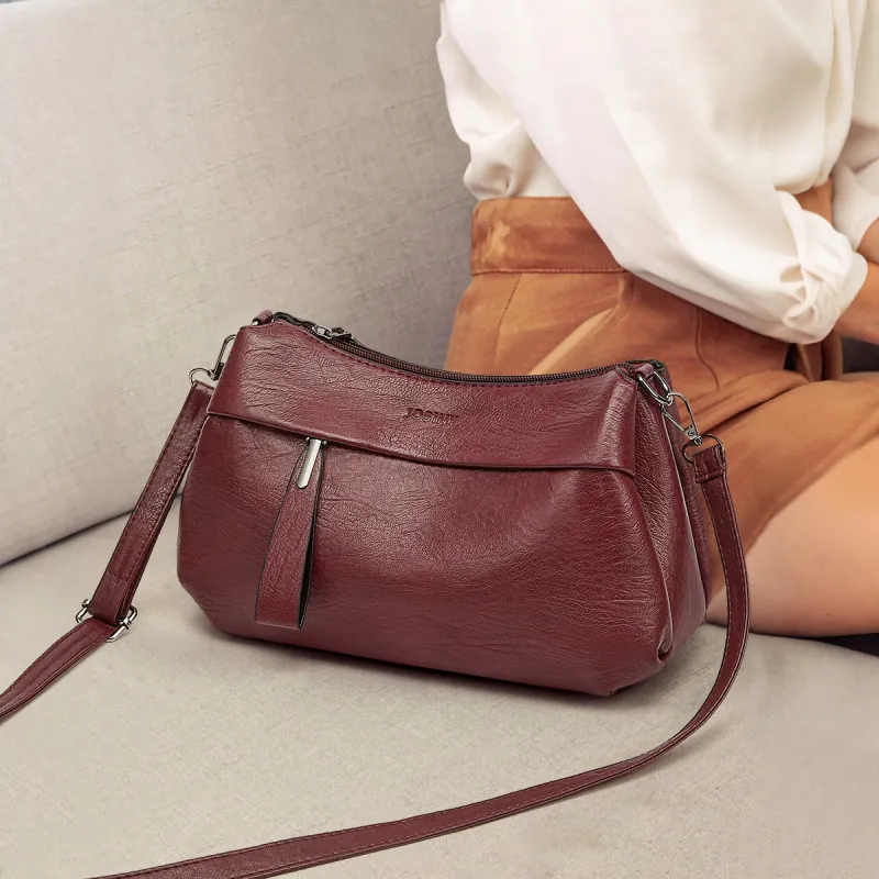 JOSINY Synthetic Leather Shoulder Bag Women's Knight Black/Misty Brown-18