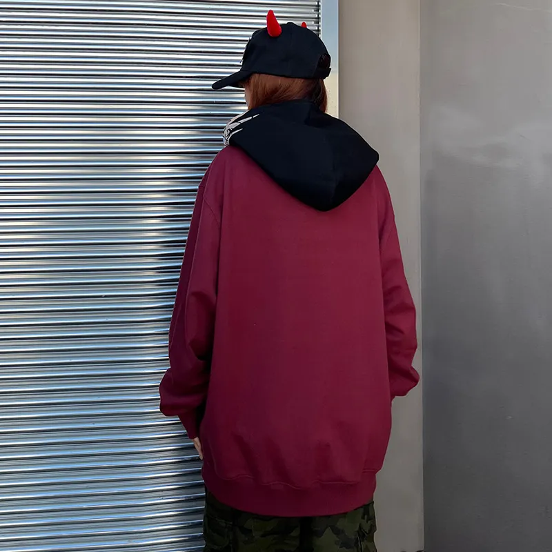KAKAZZY Sweatshirts Unisex Burgundy-5