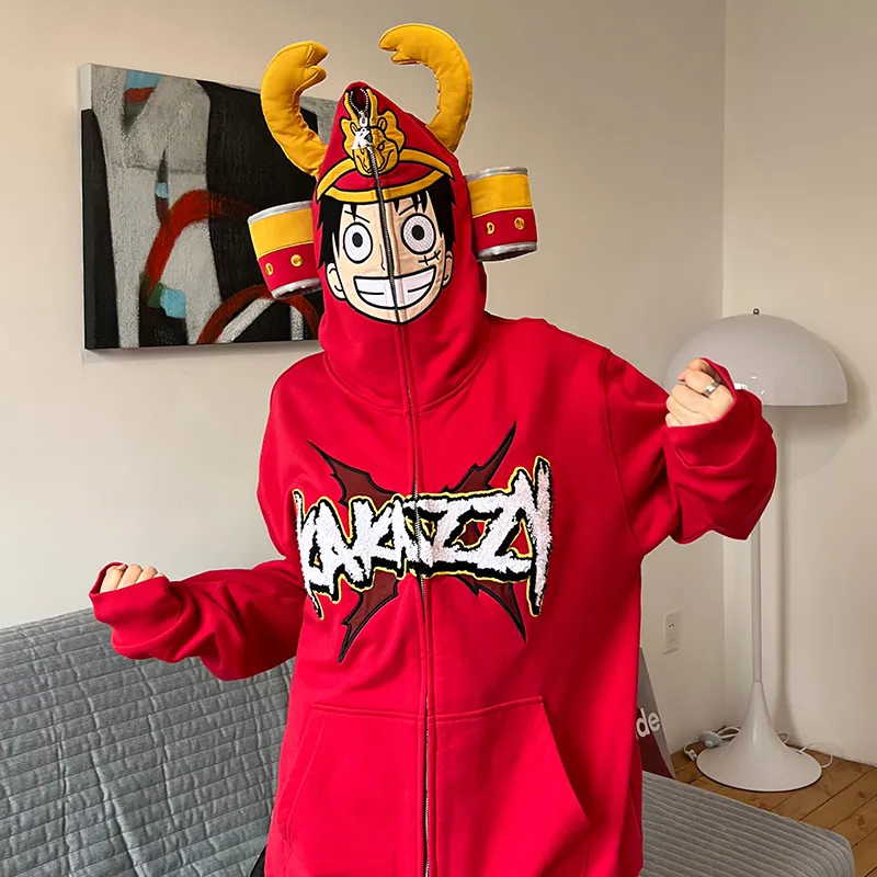 KAKAZZY Sweatshirts Unisex Red-5