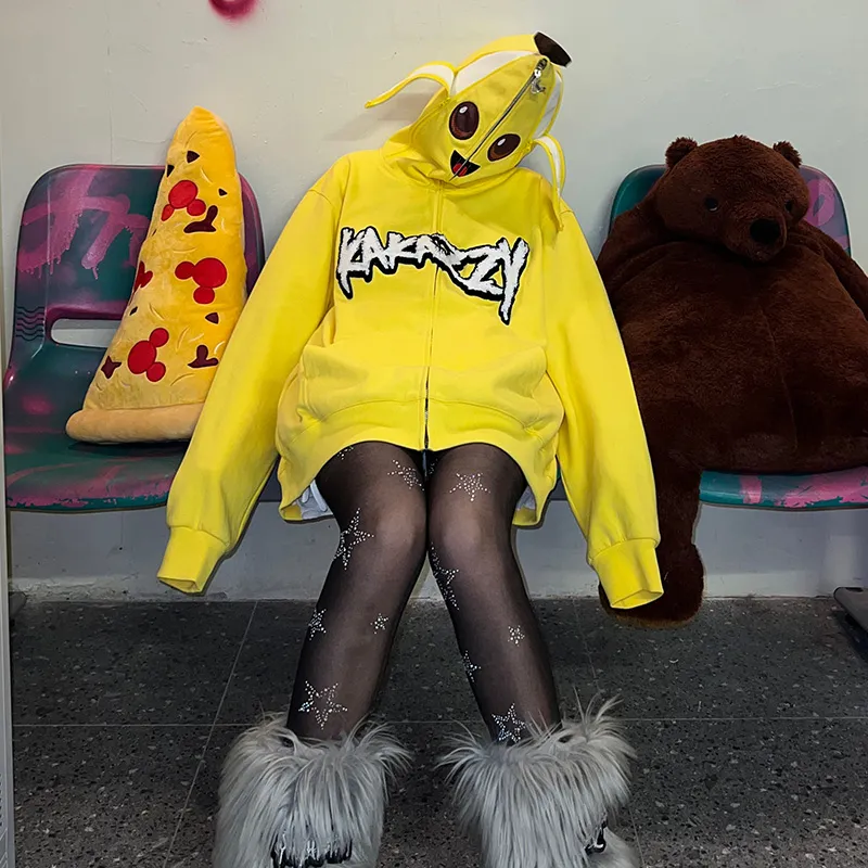 KAKAZZY Sweatshirts Unisex Yellow-10