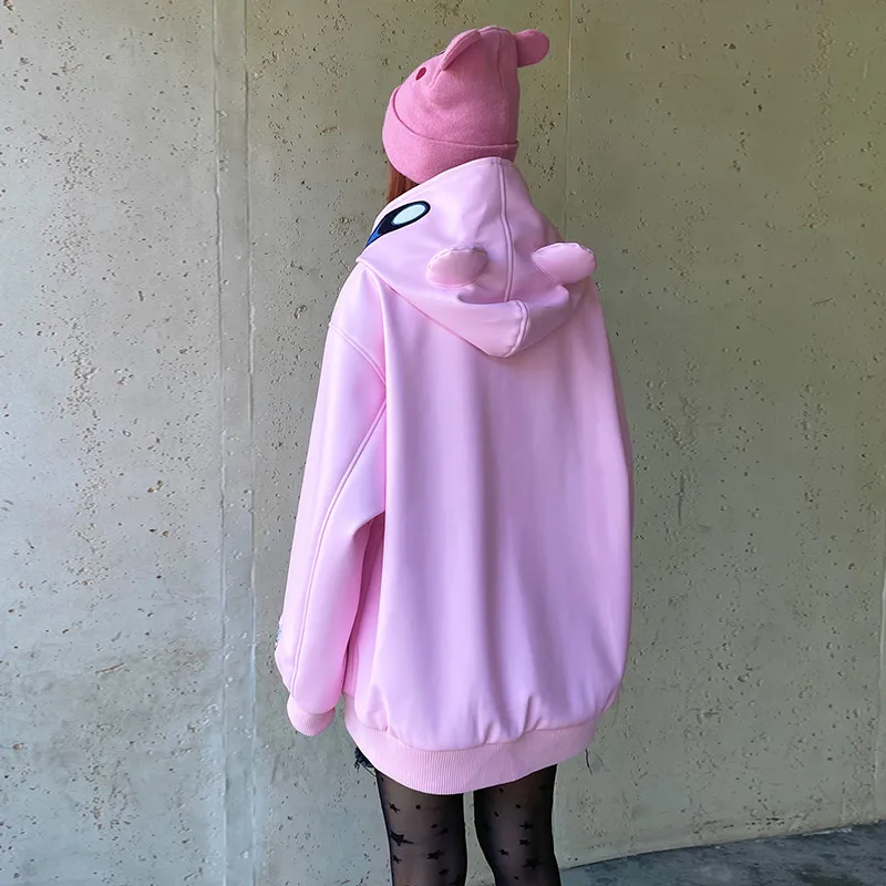 KAKAZZY Spring And Autumn Jackets Coats Unisex Pink-6