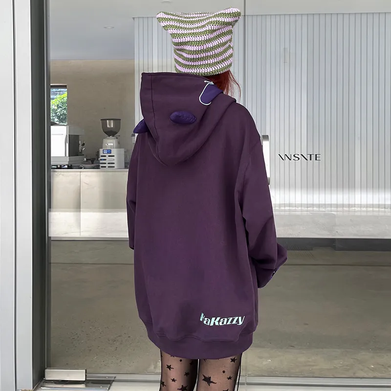 KAKAZZY Sweatshirts Unisex Dark Purple-5