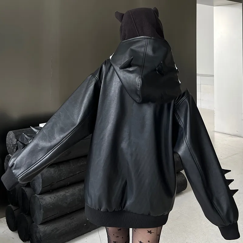 KAKAZZY Leather Jackets Unisex Black-5
