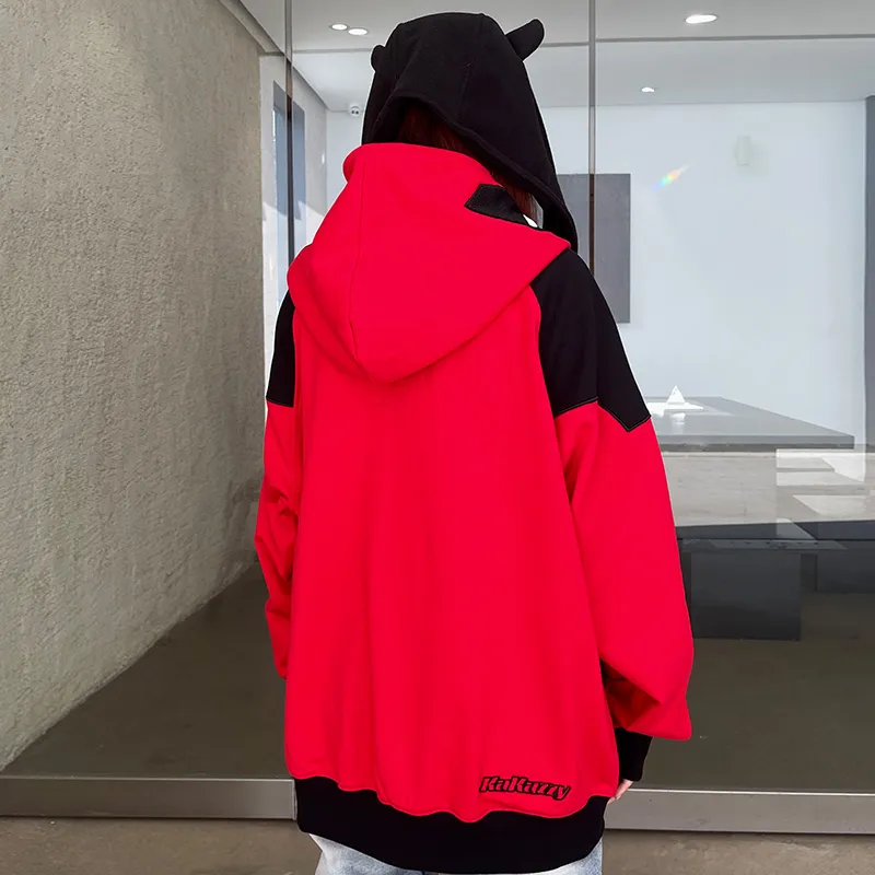 KAKAZZY Sweatshirts Unisex Red-5