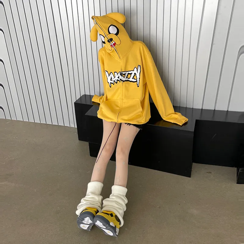 KAKAZZY Sweatshirts Unisex Yellow-14