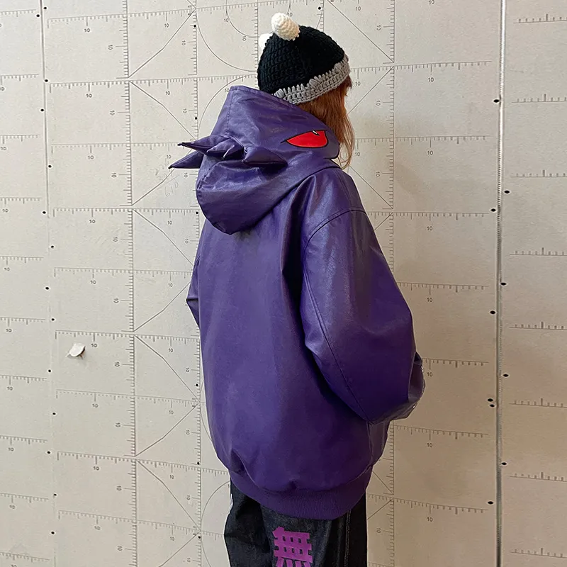 KAKAZZY Leather Jackets Unisex Purple-8