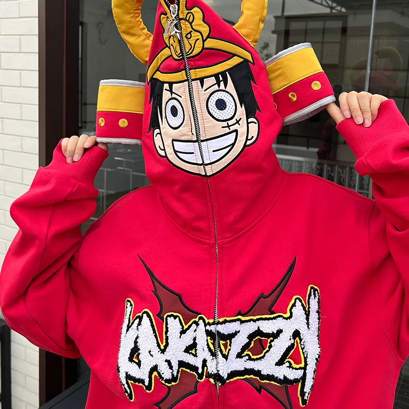 KAKAZZY Sweatshirts Unisex Red-7