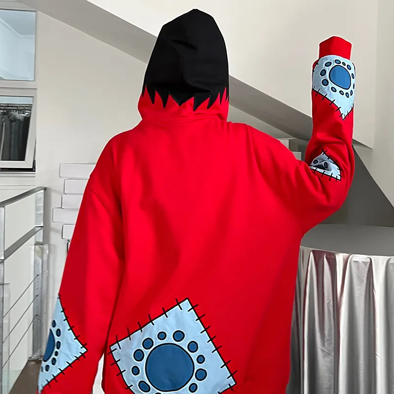 KAKAZZY Sweatshirts Unisex Red-5