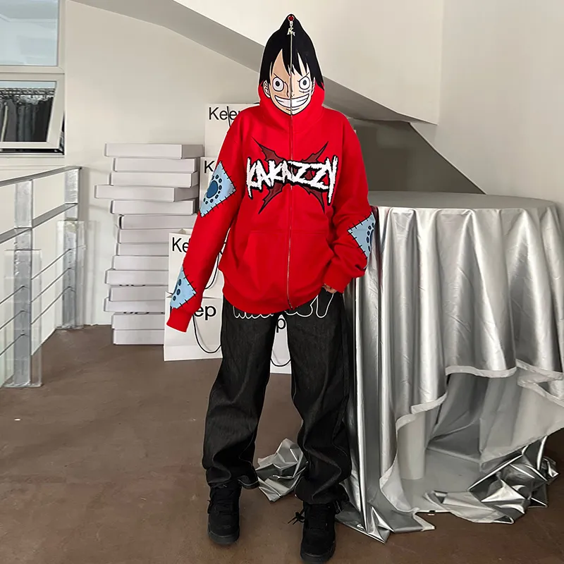 KAKAZZY Sweatshirts Unisex Red-10