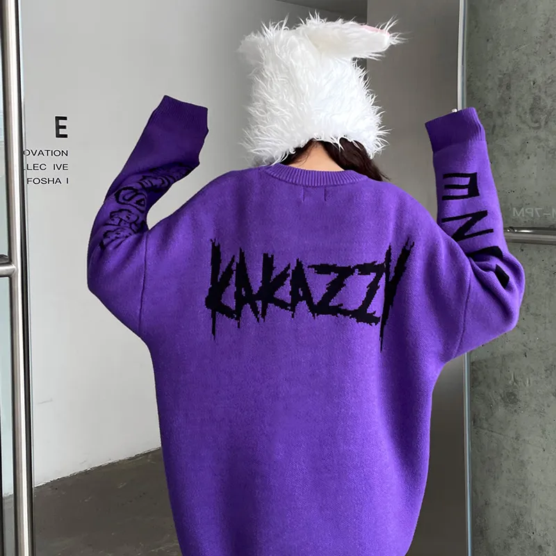 KAKAZZY Sweaters Unisex Purple-6