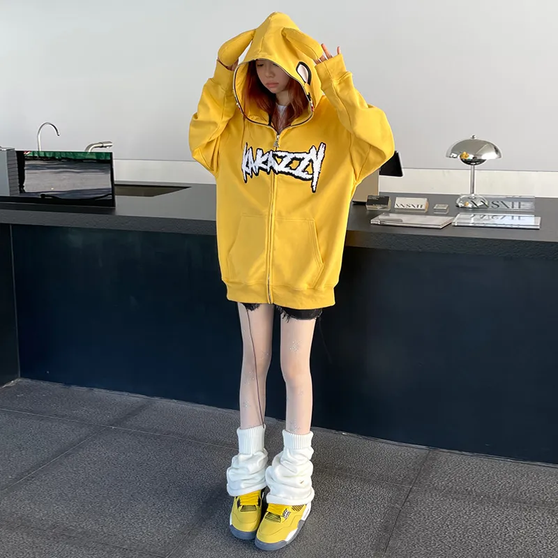 KAKAZZY Sweatshirts Unisex Yellow-13
