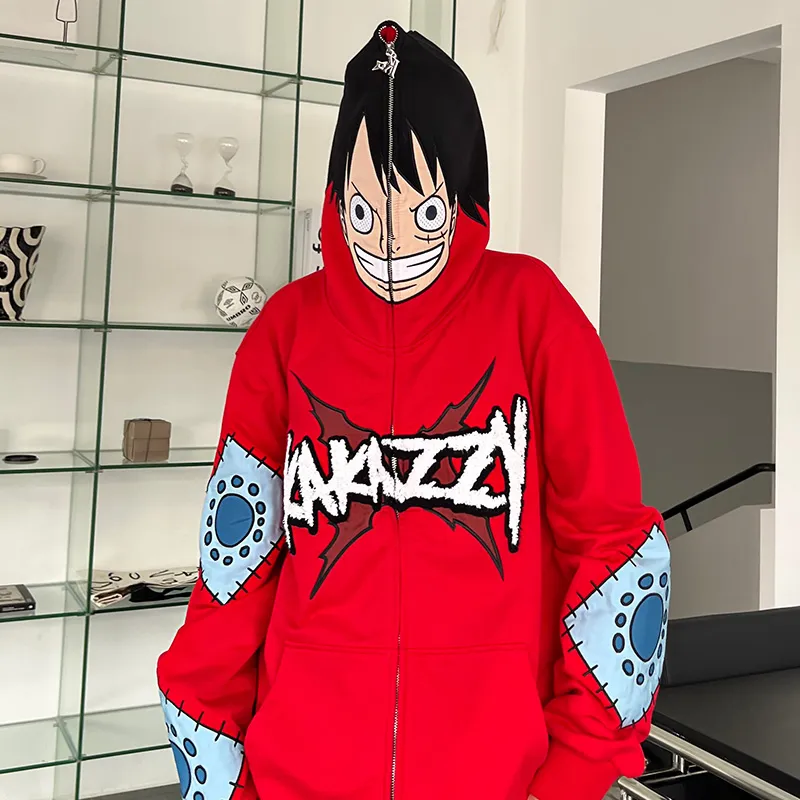 KAKAZZY Sweatshirts Unisex Red-9