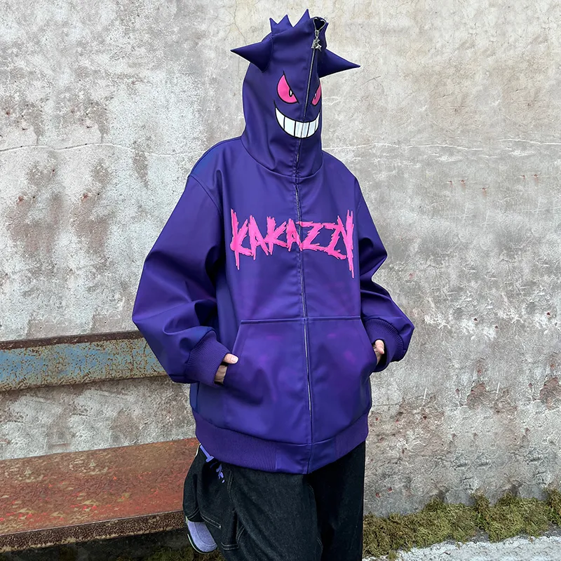 KAKAZZY Leather Jacket Unisex Purple-5