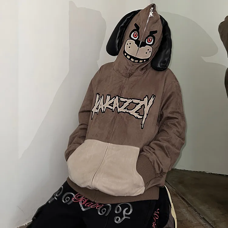 KAKAZZY Sweatshirts Unisex Brown-5