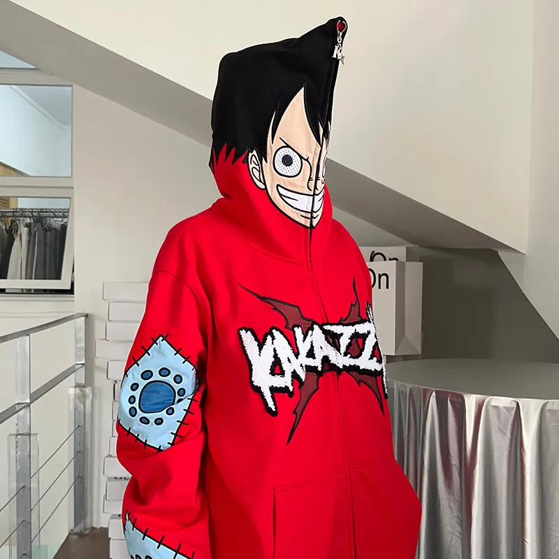 KAKAZZY Sweatshirts Unisex Red-6