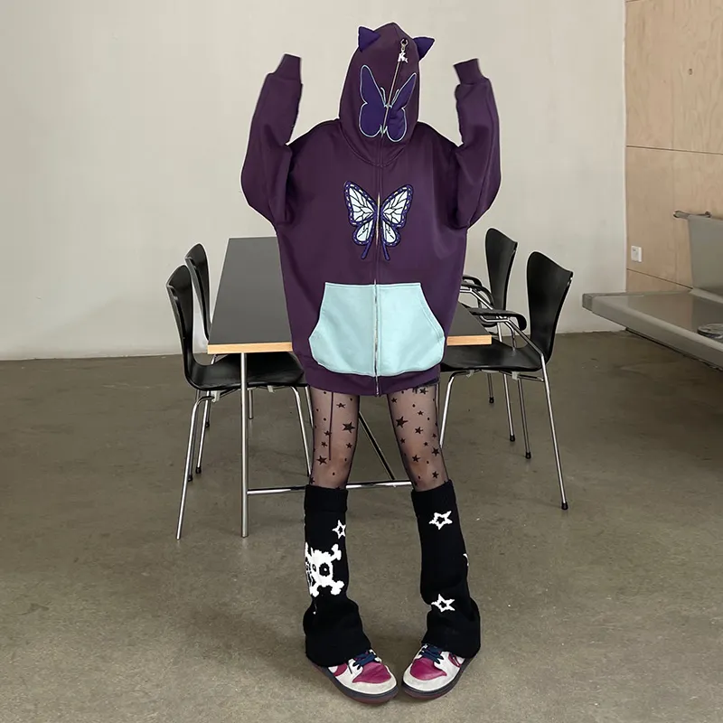 KAKAZZY Sweatshirts Unisex Dark Purple-7