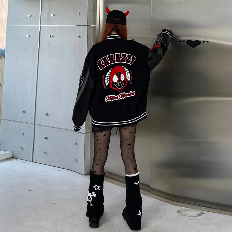 KAKAZZY Baseball Jacket Unisex Black-9