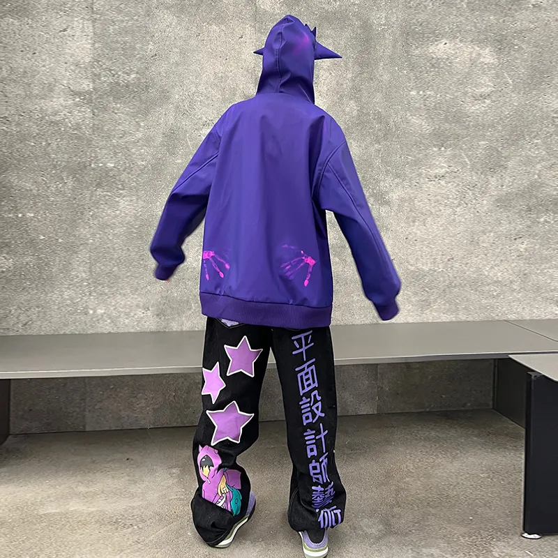 KAKAZZY Leather Jacket Unisex Purple-8