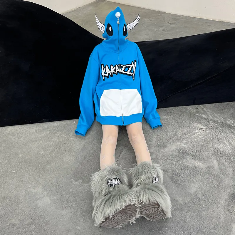 KAKAZZY Sweatshirts Unisex Blue-5