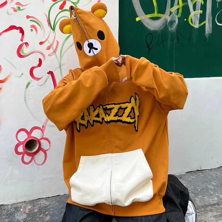 KAKAZZY Sweatshirts Unisex Brown-9
