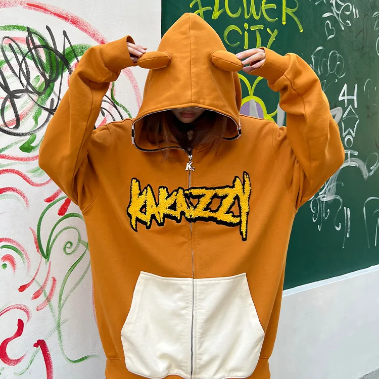 KAKAZZY Sweatshirts Unisex Brown-6