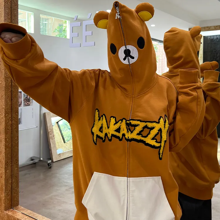 KAKAZZY Sweatshirts Unisex Brown-10