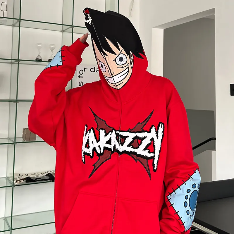 KAKAZZY Sweatshirts Unisex Red-8