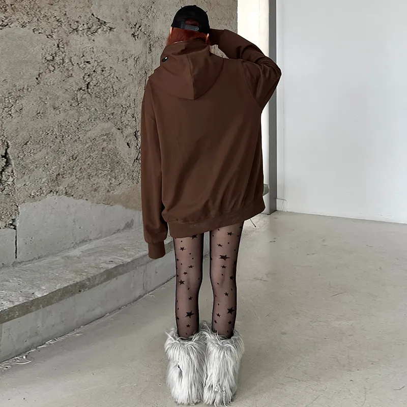 KAKAZZY Sweatshirts Unisex Brown-5