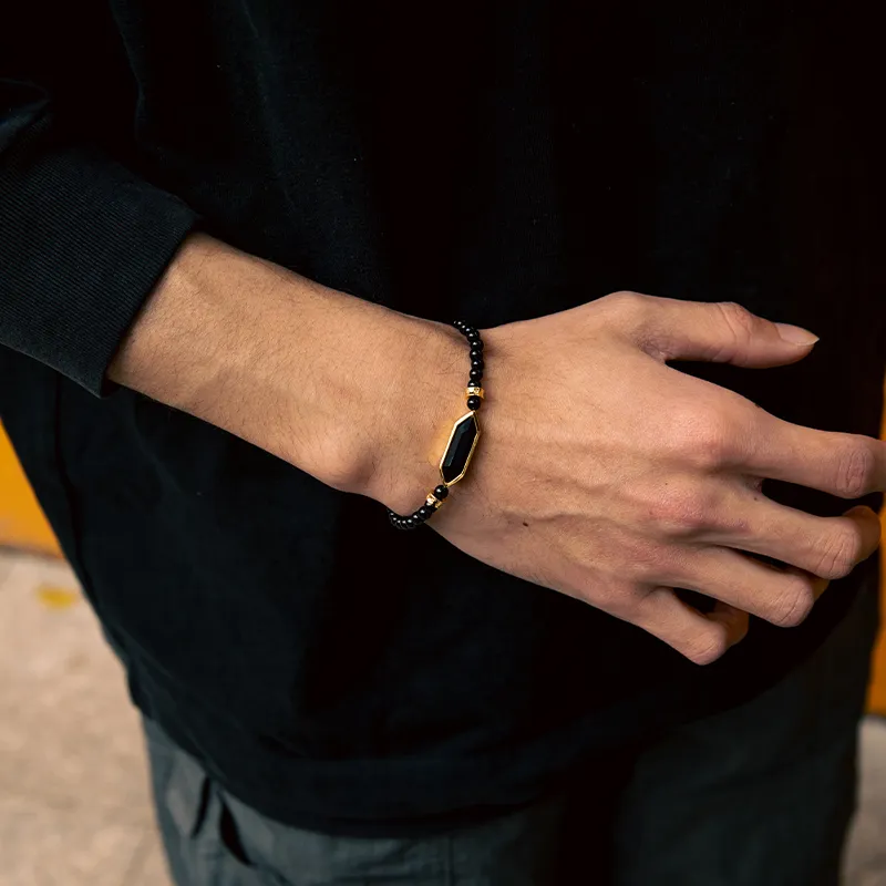 BABAMA Natural Obsidian Bracelets Unisex-1