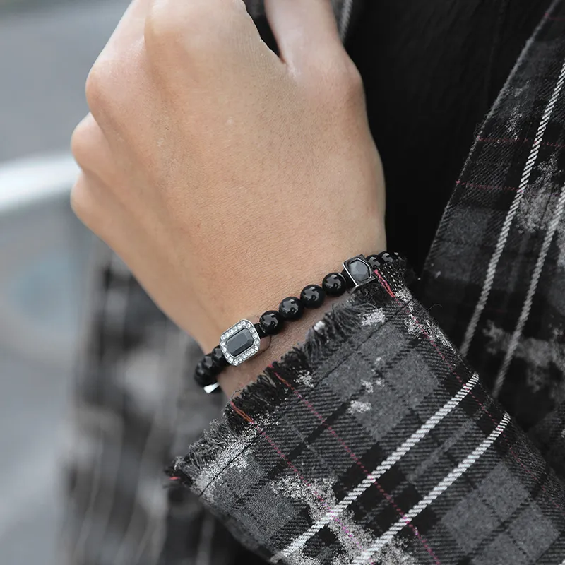BABAMA Obsidian Jade Bracelets Unisex-8