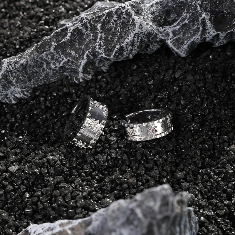 BABAMA White Gold Plated Copper Rings Unisex-3