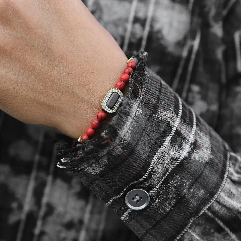 BABAMA Red Turquoise Bracelets Unisex-6